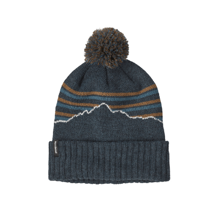 Kapa Powder Town Beanie (Fitz Roy Stripe Knit: Smolder Blue)